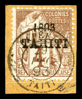 N°21, 4c Lilas-brun Sur Gris, Oblitération Légère Sur Son Support, Tirage 200 Exemplaires, RARE ET SUPERBE (signé Calves - Used Stamps