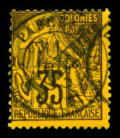 N°16, 35c Violet-noir Sur Jaune Surchargé 'TAHITI' (tirage 150 Exemplaires), . SUP. R. (signé Brun/certificats)  Qualité - Used Stamps