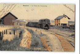 CPA 72 Mamers La Gare Et Le Train Tramway - Mamers