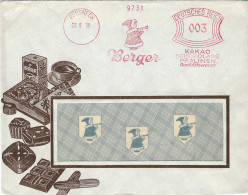 414  Cacao, Chocolat: Ema D'Allemagne, 1936 - Cocoa, Chocolate: Meter Stamp From Pössnek, Germany. Berger - Alimentazione