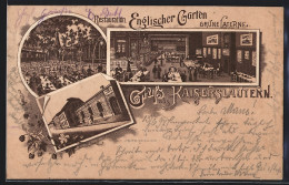 Lithographie Kaiserslautern, Restaurant Englischer Garten Grüne Laterne  - Kaiserslautern