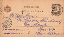 Ungarn Ganzsache Gelaufen 1895 Nach Görlitz - Postal Stationery