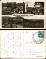 Ansichtskarte Schmiedefeld (Rennsteig) 4 Bild Gasthof, Umlandansichten 1957 - Schmiedefeld