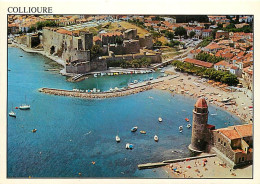 66 - Collioure - Vue Aérienne Sur Le Célèbre Clocher Et Le Château Royal - CPM - Voir Scans Recto-Verso - Collioure