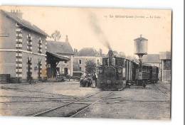 CPA 72 Le Grand Lucé La Gare Et Le Train Tramway - Le Grand Luce