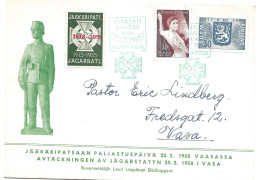 Finland   1958 Jäkarit Jägare - Special Cancellation On  Mi 485-486   On Special Cover 25.2.58 - Lettres & Documents