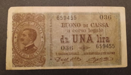 BANCONOTA ITALIA REGNO VENEZIA GIULIA VENEZIA TRIDENTINA VITTORIO 1914 EMANUELE BIGLIETTO DI STATO 1 LIRA - Italia – 1 Lira