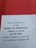 Doodsprentje Raphael De Maesschalck / Lokeren 19/5/1906 - 14/9/1979 ( Elza Van Geert ) - Religion & Esotericism