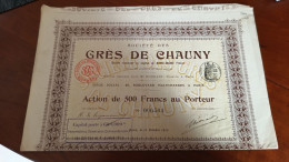 RARE Action Grès De Chauny 800 Exemplaires - Autres & Non Classés