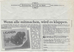 324  Elephant, Timbre, WWF: Env. Port Payée D'Allemagne - Stamp, WWF-Advertising On PP Cover From Germany  - Elephants
