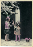 Zwei Junge Glücksbotinnen Mit Hufeisen, Gelaufen 1936 - New Year