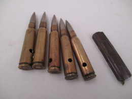 5 Balles Démilitarisées  De Mas 36  - Cal. 7,5 - 54 - Armas De Colección