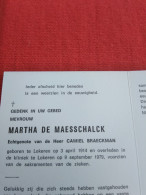 Doodsprentje Martha De Maesschalck / Lokeren 3/4/1914 - 9/9/1979 ( Camiel Braeckman ) - Religion & Esotérisme