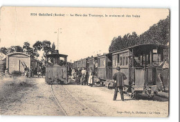 CPA 72 Guécélard La Gare Et Le Train Tramway - Autres & Non Classés