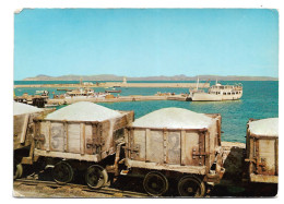 Postcard Spain Belearic Islands Formentera Cala Sabina Harbour & Salt Works Boats Train Unposted 1970s ? - Formentera