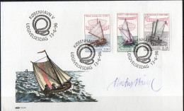 Martin Mörck. Denmark 1996. Danish Wooden Dinghies. Michel 1127 - 1129 FDC. Signed. - FDC