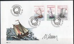 Martin Mörck. Denmark 1996. Danish Wooden Dinghies. Michel 1127 - 1129 FDC. Signed. - FDC