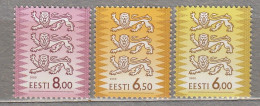 ESTONIA 2000 State Arms MNH(**) Mi 381-383 # Est341 - Estonie