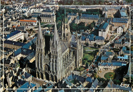 BAYEUX Vue Aerienne De La Cathedrale Notre Dame Bel Edifice De L Ecole 28(scan Recto Verso)ME2667 - Bayeux