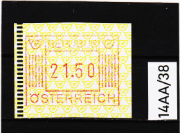 14AA/38  ÖSTERREICH 1983 AUTOMATENMARKEN 1. AUSGABE  21,50 SCHILLING   ** Postfrisch - Automaatzegels [ATM]