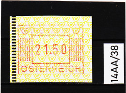 14AA/38  ÖSTERREICH 1983 AUTOMATENMARKEN 1. AUSGABE  21,50 SCHILLING   ** Postfrisch - Automatenmarken [ATM]