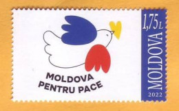 2022  Moldova Moldavie  Ukraine  „MOLDOVA FOR PEACE” 1v Mint - Moldawien (Moldau)