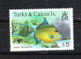 Turks & Caicos - 1979. Pesce Balestra. Queen Trigger Fish. Alto Valore Della Serie. High Value From The Series MNH - Fische