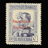 ESPAÑA.GUINEA.1933.Habilitado.80c.MNH.Edifil 240 - Guinée Espagnole