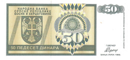 BOSNIA-HERZEGOVINA P134 50 DINARA 1992 #AA     UNC. - Bosnia And Herzegovina