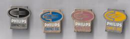 PIN'S THEME MARQUE MUSIQUE   LOT DE 4 PIN'S  PHILIPS  COMPACT DISC  PETIT PRIX - Marques