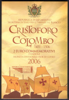 2006 Repubblica Di San Marino - Cristoforo Colombo 2 Euro - FDC - Autres & Non Classés