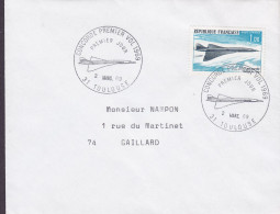 France 'Concorde' Premier Vol TOULOUSE 1969 FDC Cover  Premier Jour Lettre Parallelausgabe Joint Issue W. Great Britain - 1960-1969