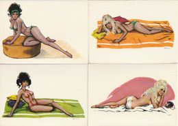 Pin-Ups  - 6 Cartes Postales   -   Années 55/60 - Pin-Ups