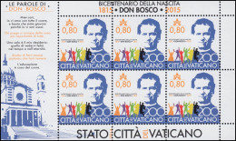 1836 Kleinbogen Zum 200. Geburtstag Von Giovanni Bosco 2015, ** / MNH - Other & Unclassified