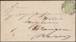 Norddeutscher Bund 14 Ziffer 1/3 Gr EF Brief DUISBURG 2.1.1870 Verlobungsanzeige - Storia Postale