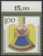 1487 Rauschgoldengel 100+50 Pf ** Oberrand - Unused Stamps