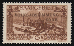 Saargebiet 193 Volksabstimmung 5 Fr. ** Postfrisch - Unused Stamps