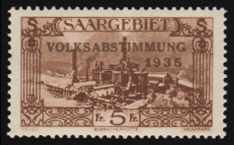 Saargebiet 193 Volksabstimmung 5 Fr. ** Postfrisch - Nuovi