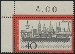 761 Fremdenverkehr Hamburg 40 Pf ** Ecke O.l. - Unused Stamps