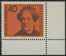 791 Deutsche Frauen 40 Pf Luise Otto-Peters ** Ecke U.r. - Unused Stamps