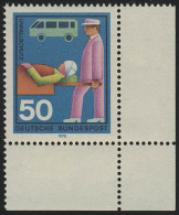 633 Hilfsdienste 50 Pf Unfallschutz ** Ecke U.r. - Unused Stamps