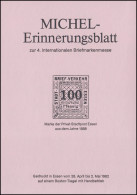 Sonderdruck MICHEL-Erinnerungsblatt Essen 1982: Privat-Stadtpost 1888  - Privées & Locales