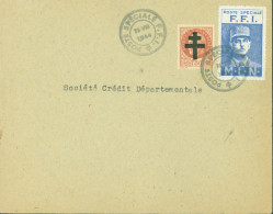 Guerre 40 Paris Pétain YT N°517 Surcharge Croix De Lorraine Vignette De Gaulle Poste Spéciale FFI MLN - WW II