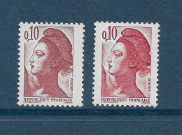 Liberté 0fr10 Rouge-brun + Brun-rouge YT 2179 + I. Pas Courants, Voir Le Scan. Cotes YT : 0.20 € + 2 € = 2.20 €. - Neufs