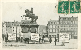 CPA-76- Rouen - La GRANDE FABRIQUE Habille Bien - Belle Démonstration Publicitaire Place De L'Hôtel De Ville *1912*** - Rouen