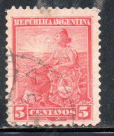 ARGENTINA 1899 1903 LIBERTY SEATED 5c USED USADO OBLITERE' - Usados