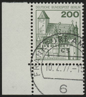 540 Burgen U.Schl. 200 Pf Ecke Ul VS-O FfM - Used Stamps