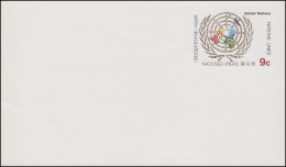 UNO New York Postkarte P 7 UNO-Emblem 9 Cent 1977, Ungebraucht ** - Other & Unclassified