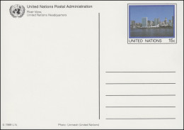 UNO New York Postkarte P 9 Flussansicht 15 Cent 1989, Ungebraucht ** - Altri & Non Classificati