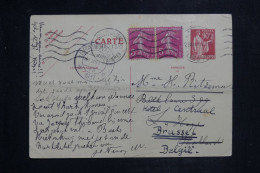 FRANCE - Entier Postal Paix 90ct + Compléments De Nice Pour Les Pays Bas Et Redirigé Vers La Belgique En 1937 - L 151054 - Cartes Postales Types Et TSC (avant 1995)